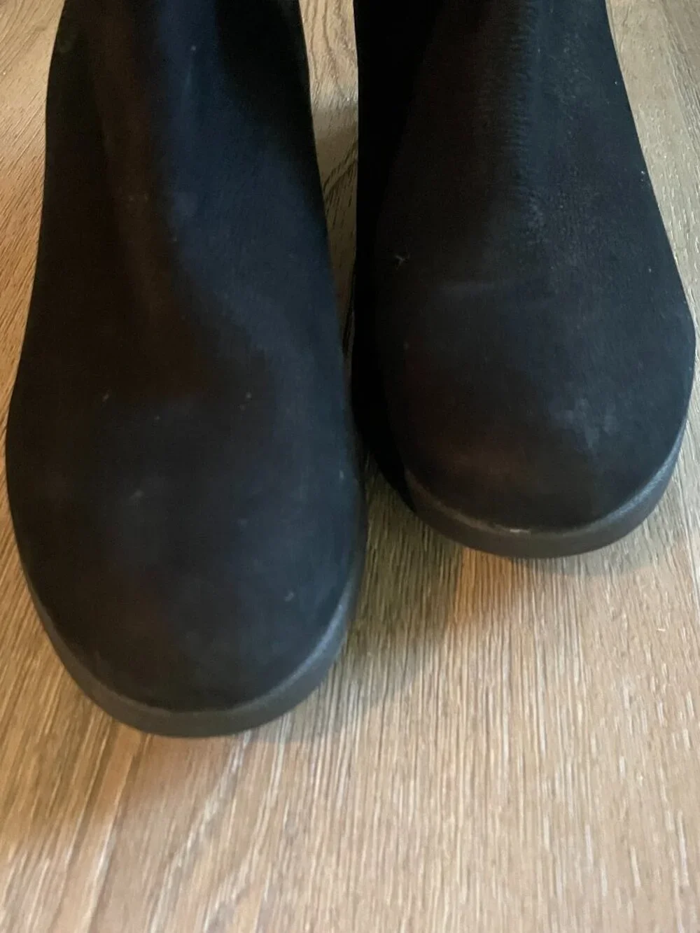 Ugg Women's Black Leather Adjustable Ankle Booties Sherpa Inside Wedge 9